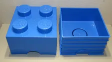 GIANT LEGO STORAGE BRICK Blue Box Stackable Container 4 Stud Knobs 2x2