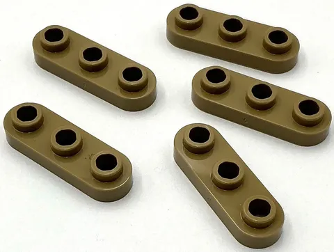 Lego 5 New Dark Tan Plates Round 1 x 3 with Open Studs Pieces