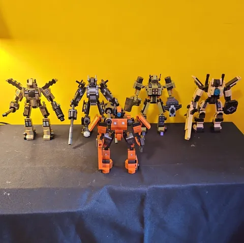 LEGO Mech/Robot Figures Lot Assembled Models Multicolor Plastic