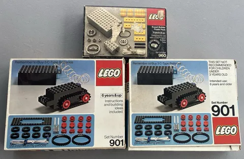 Lego Vintage LOT 2x Universal Motors Set 901 1x Expert Builder Power Pack Set960