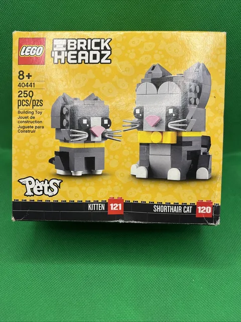 New LEGO Iconic: Shorthair Cats (40441) Brick Headz Pets Kitten (121) Cat (120)