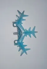 One Bionicle Weapon Ice Shield Half  w/ Trans Light Blue Pattern Lego 64266pb01