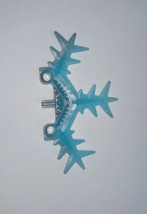 One Bionicle Weapon Ice Shield Half  w/ Trans Light Blue Pattern Lego 64266pb01