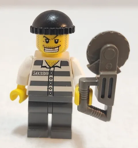 Lego City Jail Prisoner Criminal Buzz Saw Gold Tooth Minifigure cty0007 7324-7