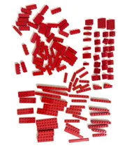 LEGO Red Bricks & Plates Lot - 101 Pcs Bulk 1x4 Bricks Slopes Parts Pieces MOC
