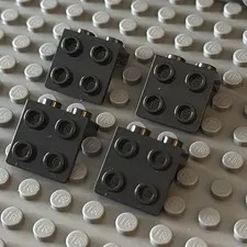 Lego Lot Black 44728 Bracket 1 x 2 - 2 x 2 (lot of 4)