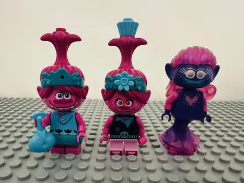 Lot Of 3 Lego Trolls World Tour Poppy TWT005 TWT019 Mermaid TWT001