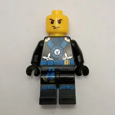 LEGO Plastic Minifigure w/ Black Outfit, Blue Armor Torso & Yellow Head