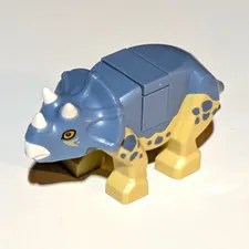 LEGO Triceratops Dinosaur Animal Figure Blue Beige White Plastic