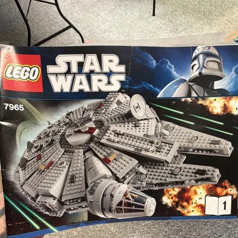 LEGO Star Wars 7965 Millennium Falcon 1254pcs Complete Set has Manual Stickers