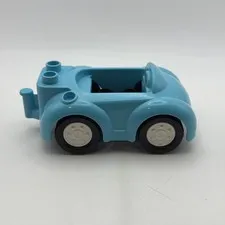 LEGO Duplo Azure Blue Car Mini Figure Vehicle Hitch Convertible Family 3.75"