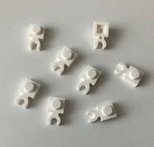 LEGO 8x NEW Pieces Plate 1x1 w/ Holder Vertical Grip WHITE #44860