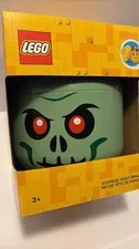 Lego Green Skeleton Zombie Storage Head Container NEW Halloween Decor Small