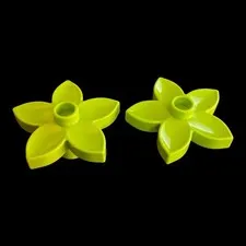 lot of 2 Duplo lime green flower parts- combined shipping (MISC50)