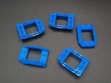 LEGO - 5x - Plate - Plate - Wedge - 4x3 Open with 4pcs - Blue - Blue - 47755