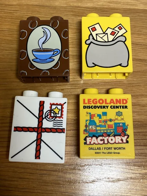 Lot Lego DUPLO 1x2x2 Printed Specialty Bricks Coffee Mail