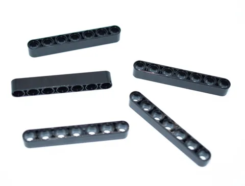 5 LEGO Black Technic Liftarm 1x7 Thick lift arm beam 1x7 support 32524 4495935