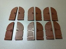Vintage Lego Castle Pirate Brown Curved Doors 6 Pairs. Nice condition. Part 2554