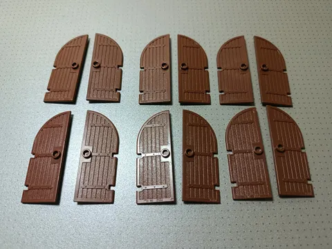 Vintage Lego Castle Pirate Brown Curved Doors 6 Pairs. Nice condition. Part 2554