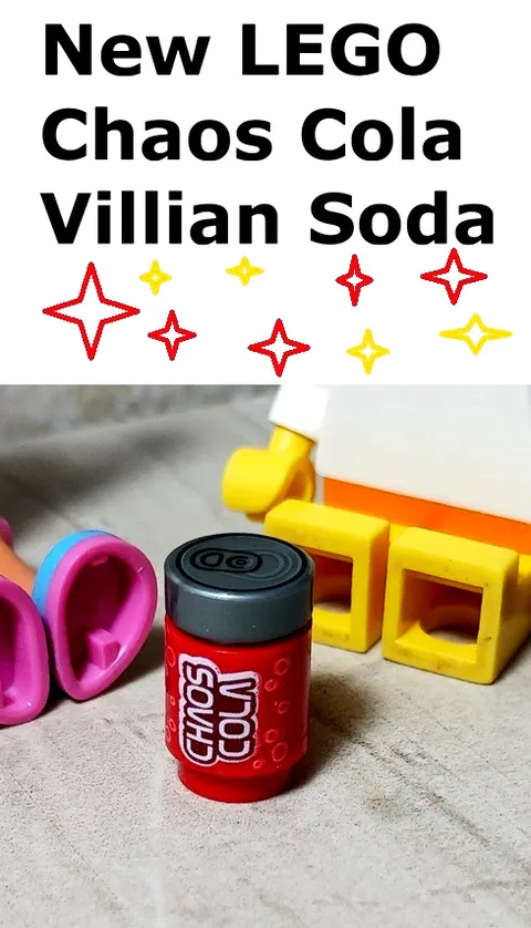 New LEGO Soda Can with Lid CHAOS COLA Villain Batman DC Marvel Bad Guy Food POP