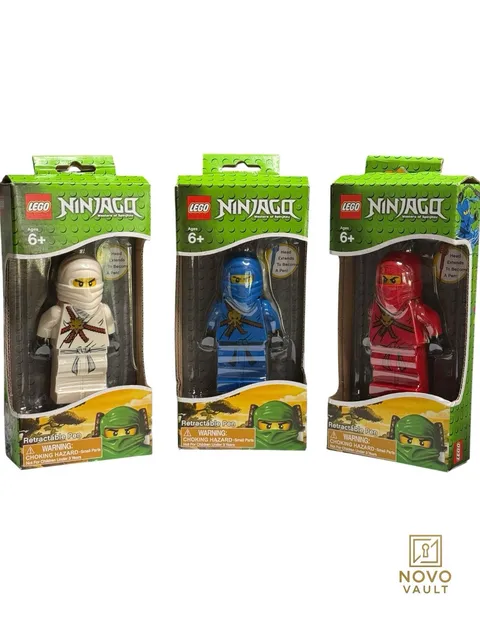 ULTRA RARE LEGO Ninjago The Golden Weapons Pen 3 Pack! Jay, Zane, Kai