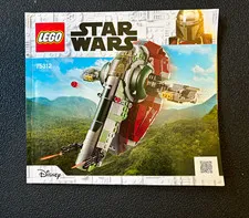 LEGO Star Wars Boba Fett’s Starship 75312 Illustrated English Manual Booklet
