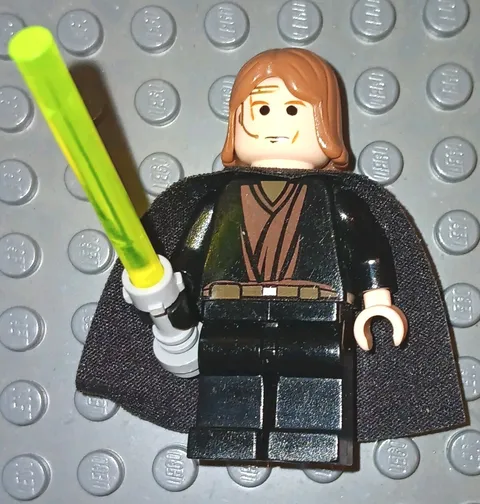 LEGO minifigure Star Wars Anakin Pilot/ Green Lightsaber & Black Cape