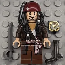 Lego Pirates of the Caribbean Minifigure POC034 Captain Jack Sparrow