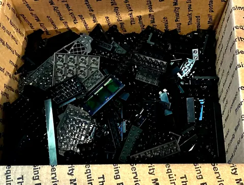 LEGO 2.5 lbs Pounds 720 Random Parts Pieces ALL BLACK Blocks Bulk Lot