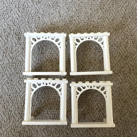 Lego White Arch 3 x 6 x 5 Ornamented Pavilion 30613 19063 Friends (Lot of 4)