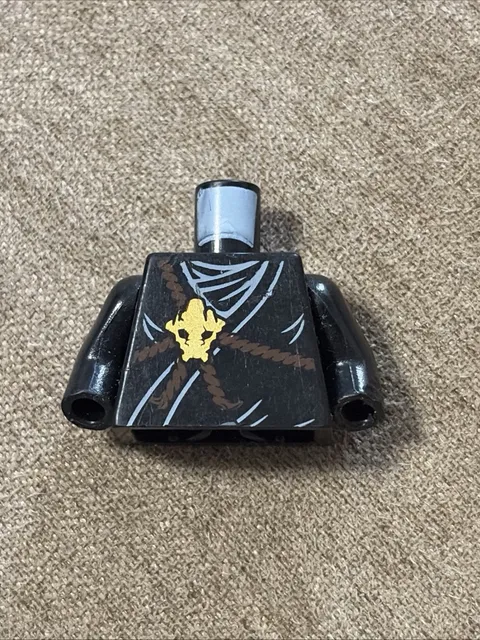 Lego Ninjago Black Minifig Torso Brown Rope Gold Medallion Black Undershirt Cole