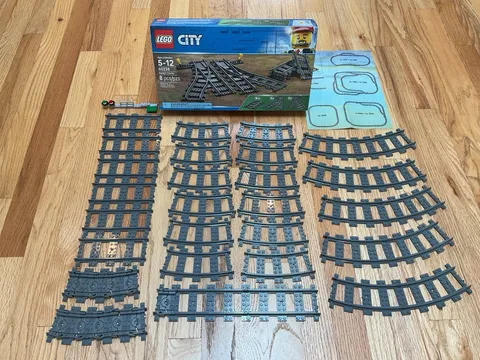 LEGO TRACK LOT  27 PCS WITH LEGO SWITCH TRACKS 60238 NEW FREE SHIPPING