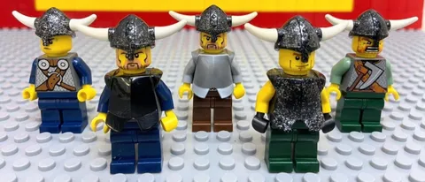 LEGO Minifigure Lot Viking Soldier King Helmet Set of 5