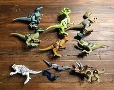 LEGO Jurassic World Dinosaur Minifigure Lot - Blue, Dilophosaurus, Raptors