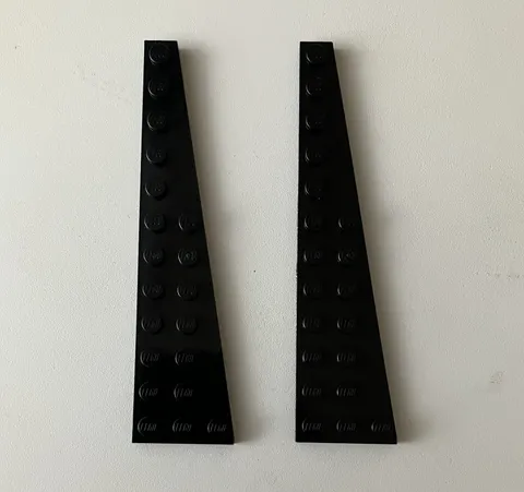 LEGO 2x NEW Pieces Plate 3x12 w/ Angle/Wedge Right BLACK #47398