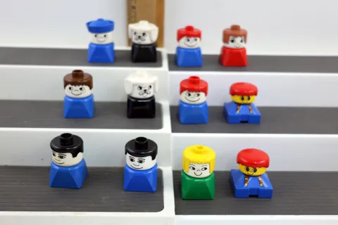 Vintage Lego Duplo Square Base Lot of 12 Figures - People and Animals
