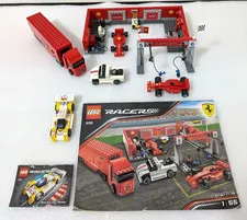 LEGO 8155 Racers Ferrari 8131 Raceway Rider and Ferrari F1 Pit Set