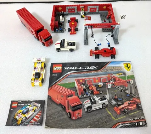 LEGO 8155 Racers Ferrari 8131 Raceway Rider and Ferrari F1 Pit Set
