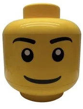 LEGO Minifigure Head Storage Box Yellow Plastic Carry Case 11” Tall Used