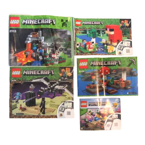 5 LEGO MINECRAFT Instruction Booklets Manual Only #21113 #21151 #21129 #21153