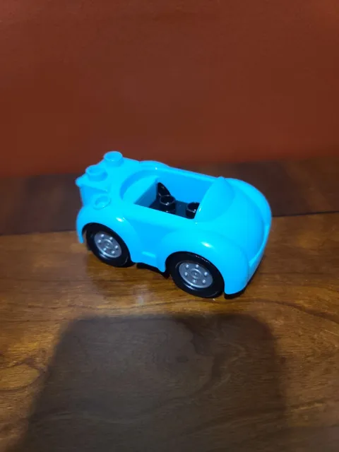 Lego Duplo Race Car Blue Vehicle Medium Azure Convertible Real Nice