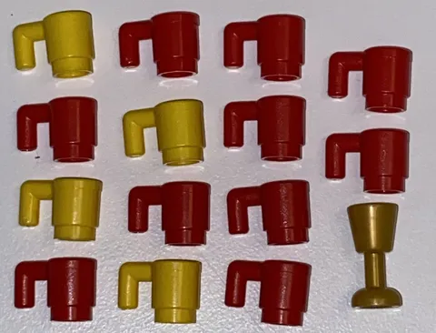 LEGO 15x CUPS MUG GOBLET WINE GLASS Drink Food Beer Gold Minifigure Accessories
