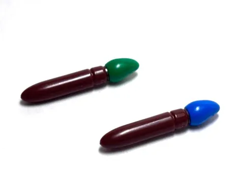 Lego - Minifigure Utensil - Lot of 2 - Green / Blue Paintbrush, Artist
