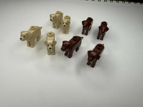 Lego Animal Dog Labrador Golden Retriever Lot Of 8 Tan Reddish Brown 