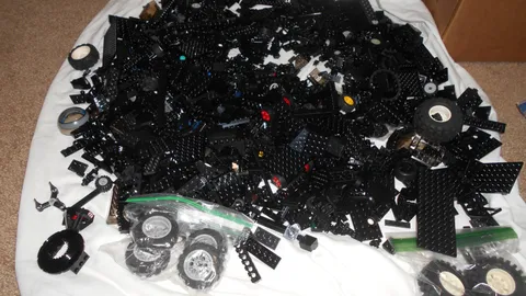 Lego Misc  Parts Lot BLACK 5#+ -bricks Plates, Specialties--preown TIRES Hubs
