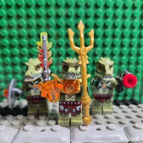LEGO Legends of Chima Minifigure Lot Crocodile Warrior Tribe 3 w/ Accessories