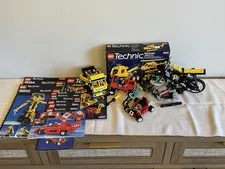 Vintage LEGO Technic Lot Sets Universal 8034 Manuals Box & Parts 8852 Idea Book