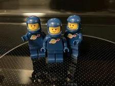 LEGO Dark Blue LOT OF 3 Spaceman Minifigures Classic Space