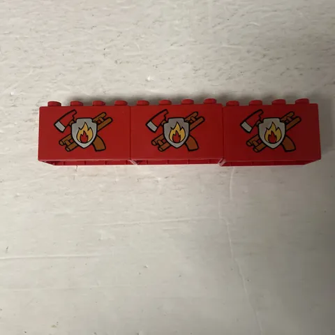 Lego Duplo 2x4 Painted Brick Fire Fighter Brick Lot Of 3