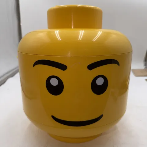 Lego 12” 2011 Large Yellow Head Storage Case Container W/2 Trays & Handle EUC